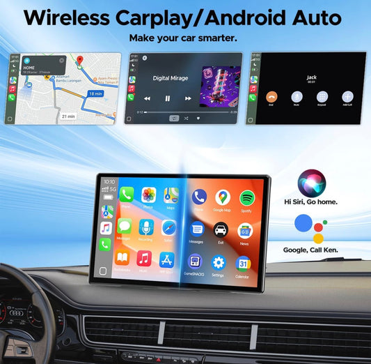 9 inch Wireless CarPlay Screen with NetFlix & YouTube