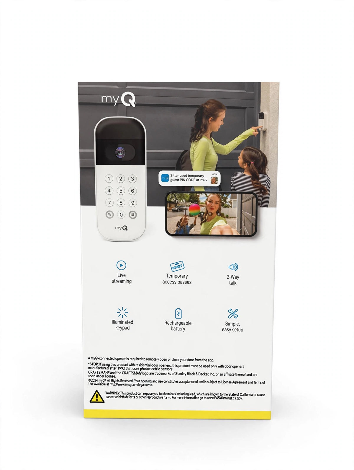 myQ Smart Garage Video Keypad