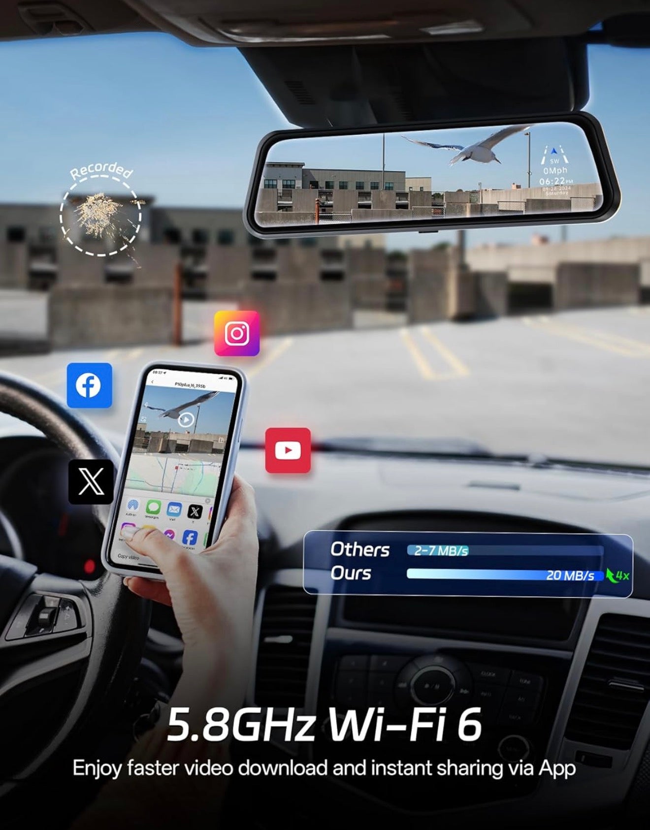 Pelsee P10 Plus | 4K Rear View Mirror Camera