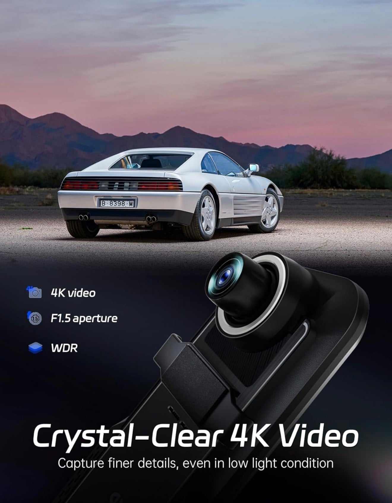 Pelsee P10 Plus | 4K Rear View Mirror Camera