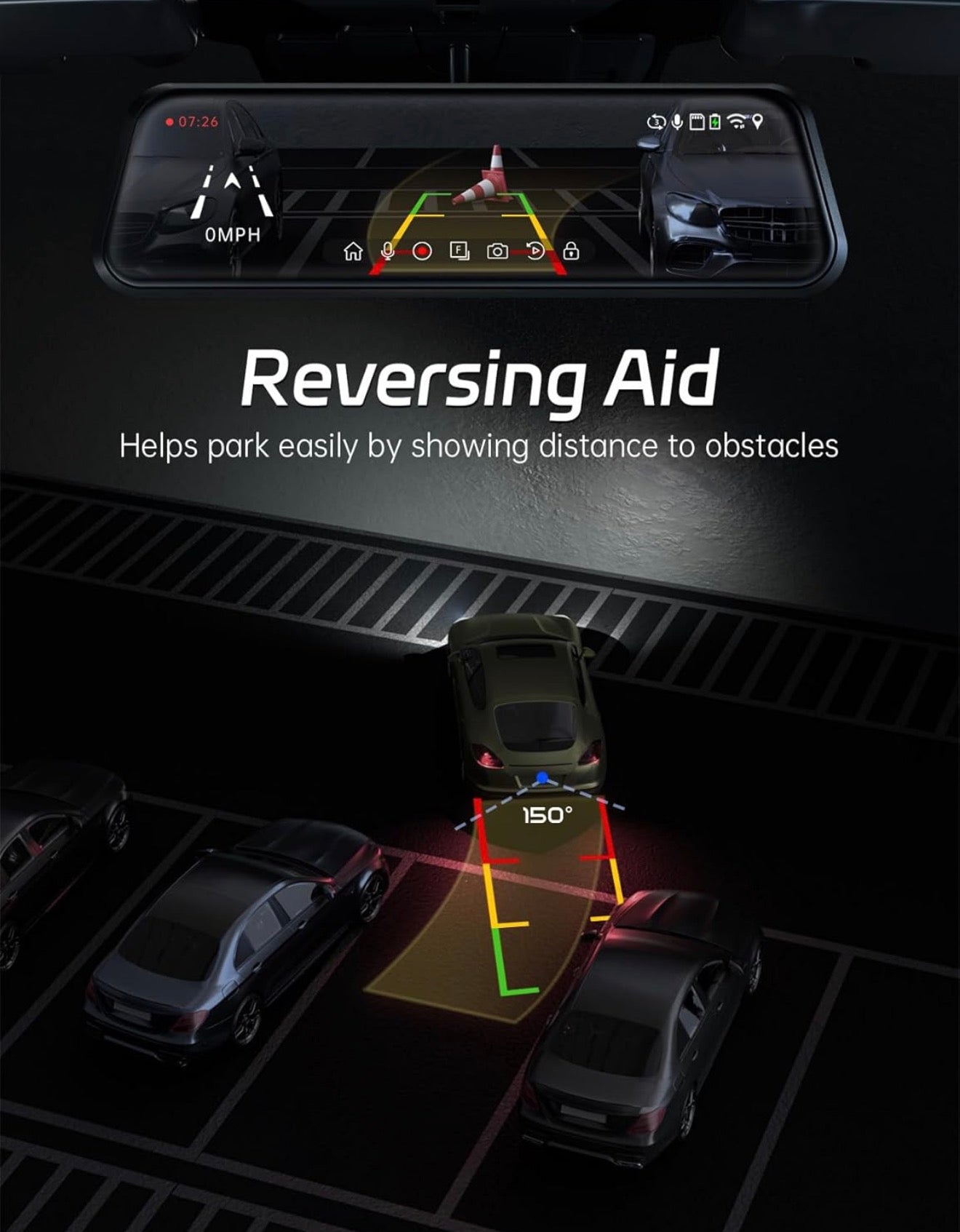 Pelsee P10 Plus | 4K Rear View Mirror Camera